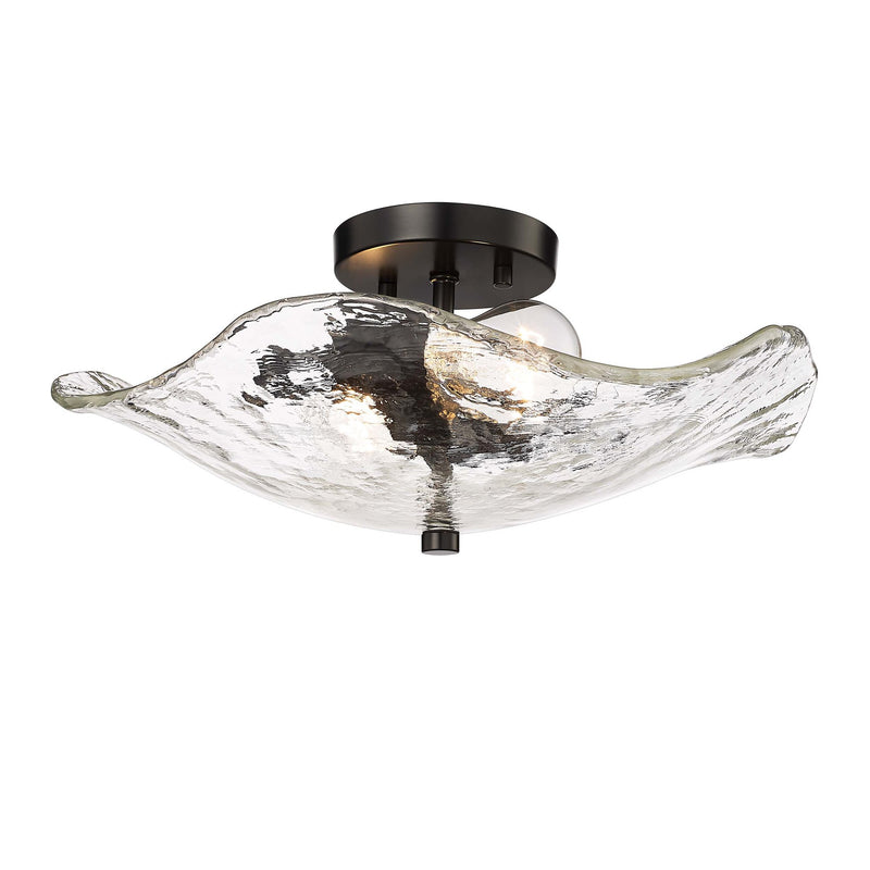 Samara 2-Light Semi-Flush Mount in Matte Black
