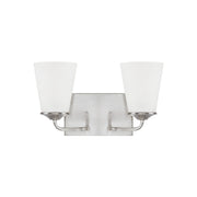 Braylon 2-Light Bath Vanity Light in Brushed Nickel