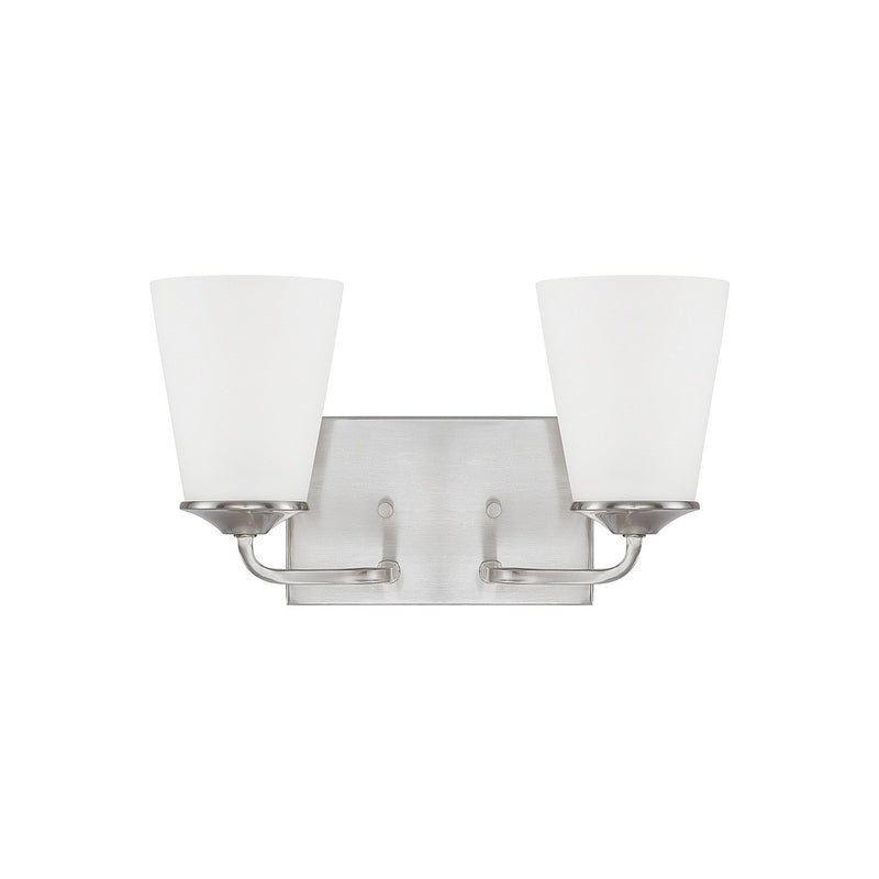 Braylon 2-Light Bath Vanity Light in Brushed Nickel