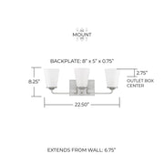 Braylon 3-Light Bath Vanity Light in Brushed Nickel