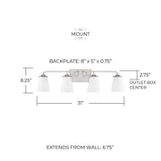 Braylon 4-Light Bath Vanity Light in Brushed Nickel