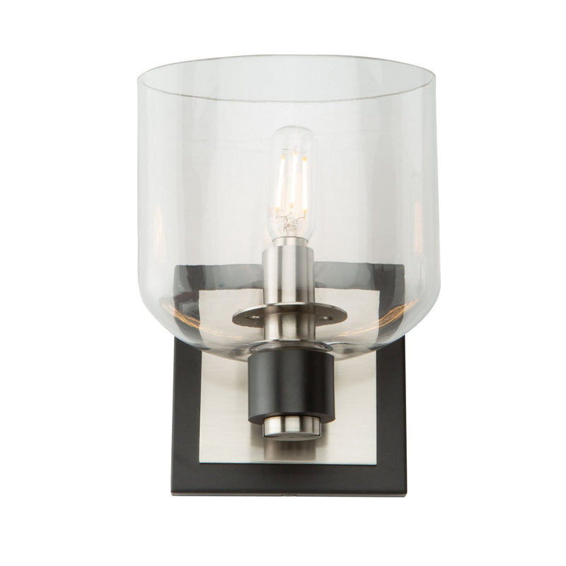 Lyndon Bath Sconce in Black and Brushed Nickel