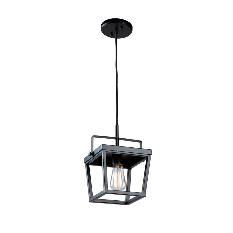 Carriage 8" Lantern Pendant in Black