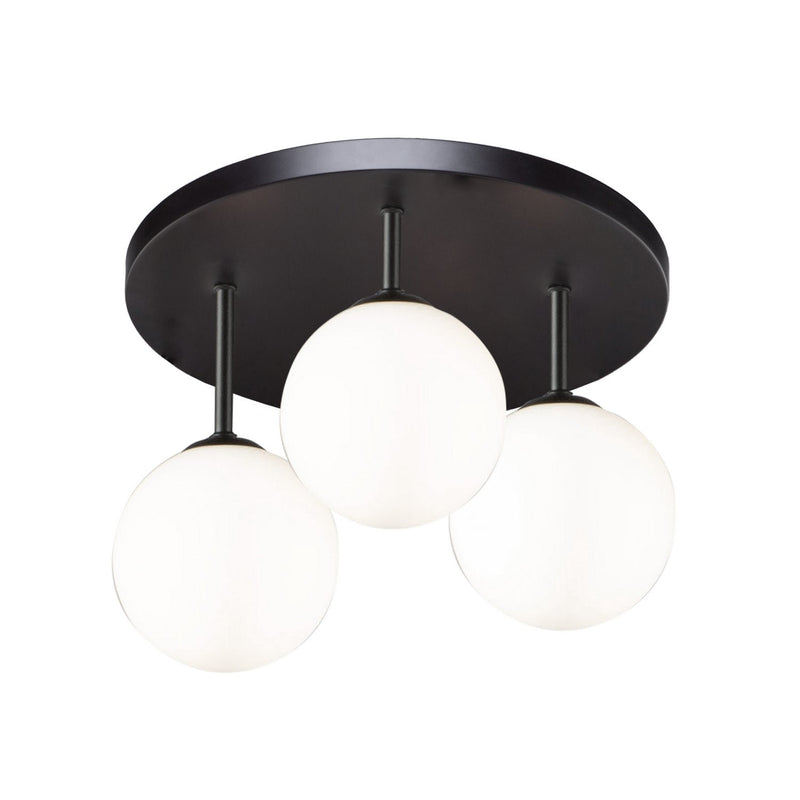 Comet 3-Light Semi-Flush Mount in Semi Matte Black