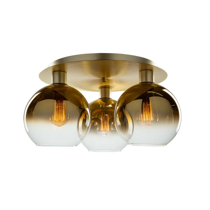 Morning Mist 3-Light Semi-Flush Mount in Gold