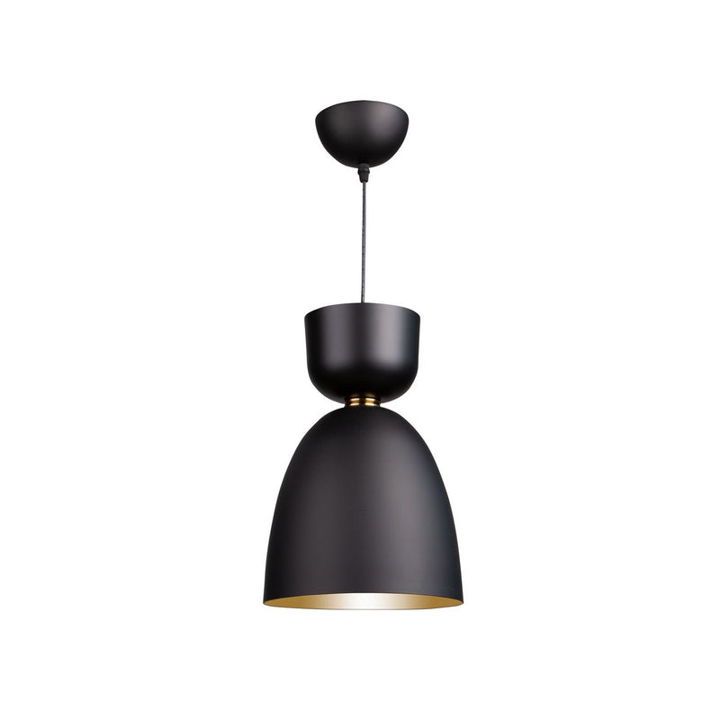 Tempo 9" Pendant in Matte Black and Brass