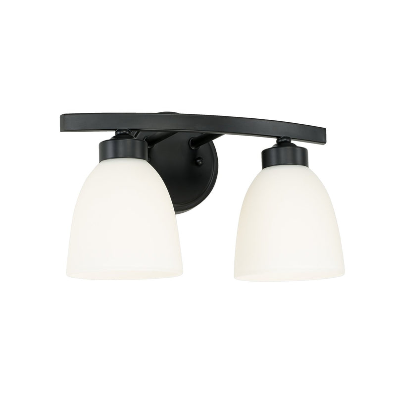 Jameson 2-Light Bath Vanity Light in Matte Black