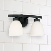 Jameson 2-Light Bath Vanity Light in Matte Black