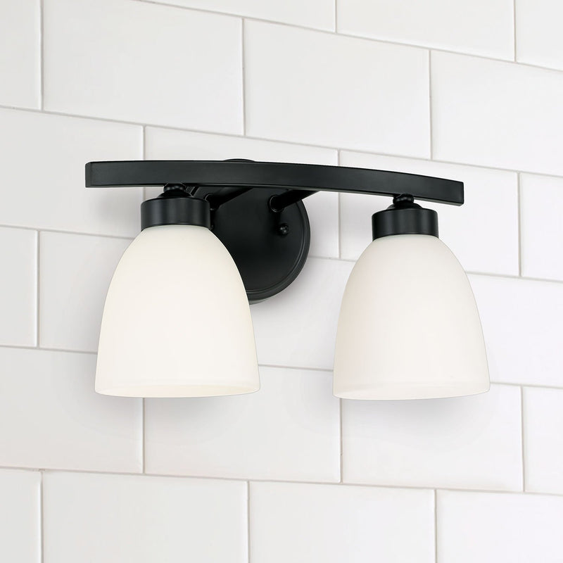 Jameson 2-Light Bath Vanity Light in Matte Black