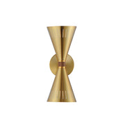 Helsinki 2 Light Wall Sconce in Natural Aged Brass