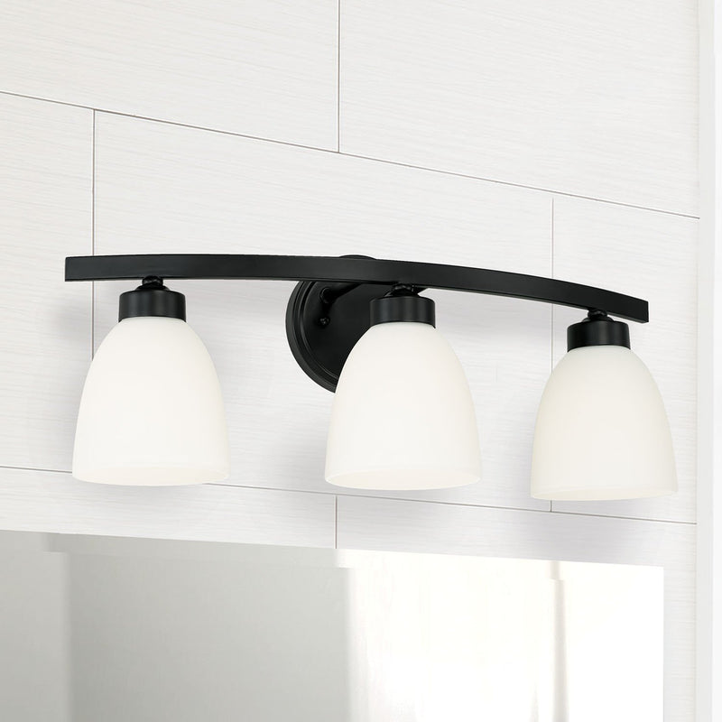 Jameson 3-Light Bath Vanity Light in Matte Black