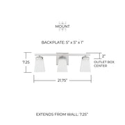Baxley 3-Light Bath Vanity Light in Brushed Nickel