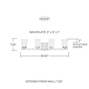Baxley 4-Light Bath Vanity Light in Brushed Nickel