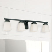 Baxley 4-Light Bath Vanity Light in Matte Black