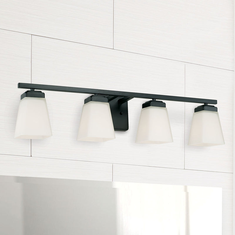 Baxley 4-Light Bath Vanity Light in Matte Black
