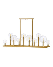 Alchemy 10-Light Linear Chandelier in Lacquered Brass