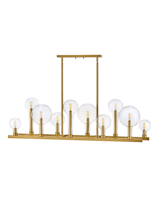 Alchemy 10-Light Linear Chandelier in Lacquered Brass