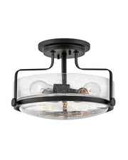 Harper 3-Light 14.5" Semi-Flush Mount in Black