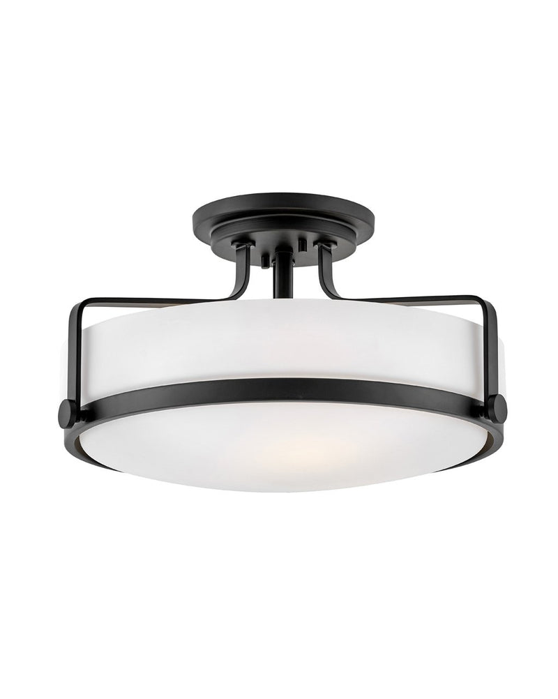 Harper 3-Light 18" Semi-Flush Mount in Black
