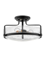 Harper 3-Light 18" Semi-Flush Mount in Black