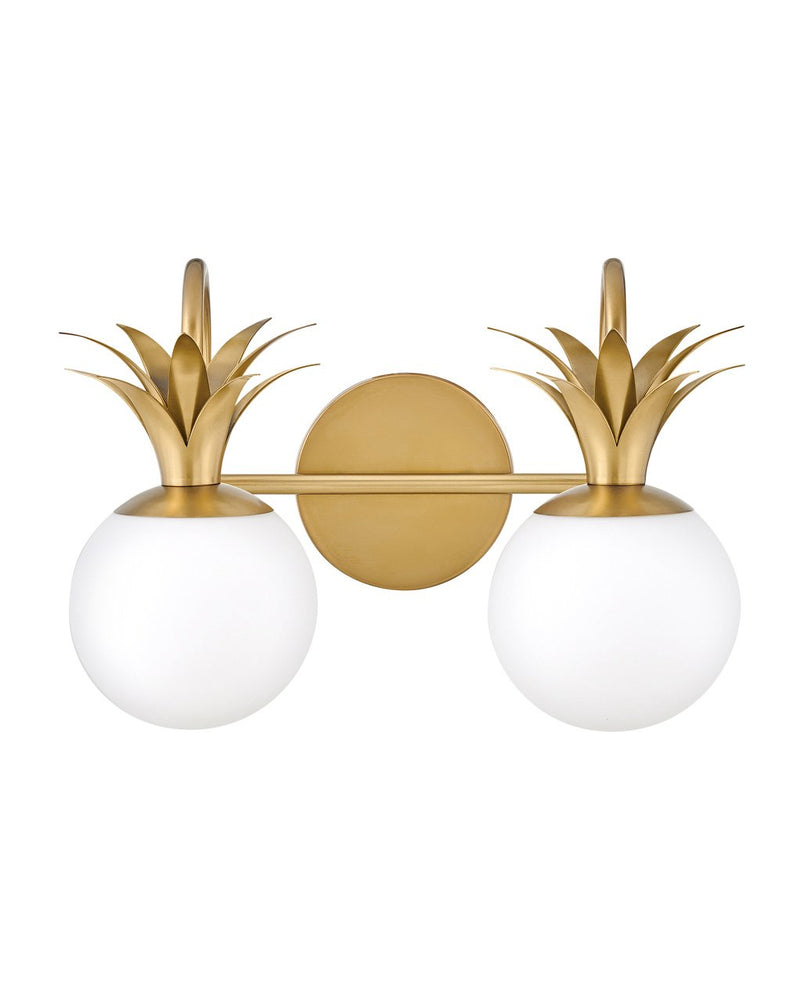 Palma 2-Light Bath Vanity Light in Heritage Brass
