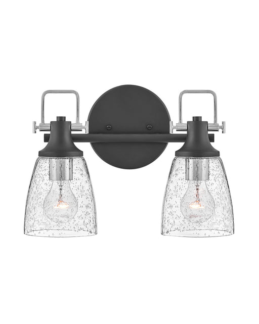 Easton Two Light Vanity in Black with Chrome accents - Lamps Expo