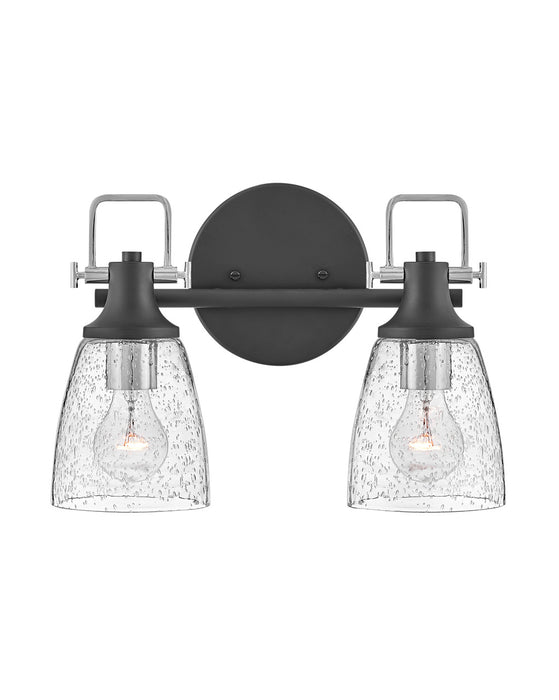 Easton Two Light Vanity in Black with Chrome accents - Lamps Expo
