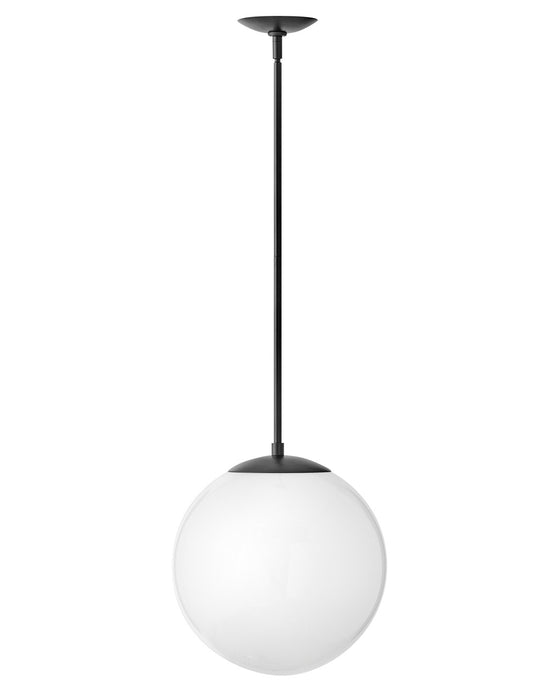 Warby One Light Pendant in Black with White glass - Lamps Expo