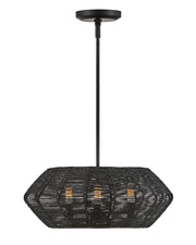 Luca 3-Light Drum Pendant in Black