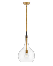Ziggy One Light Pendant in Heritage Brass with Clear glass - Lamps Expo