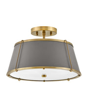 Clarke 2-Light Semi-Flush Mount in Lacquered Dark Brass