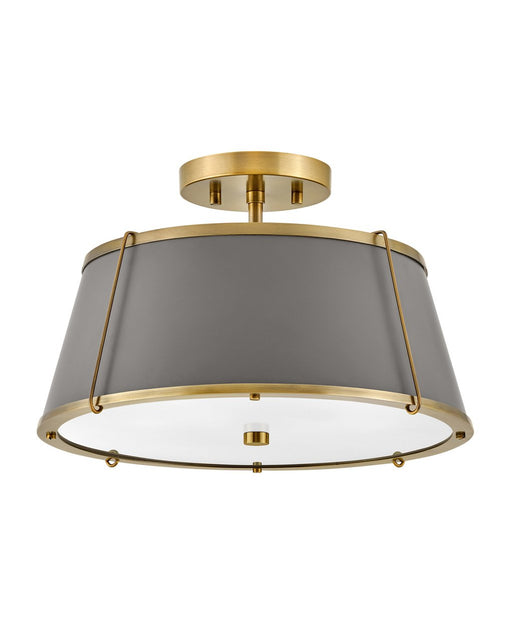 Clarke 2-Light Semi-Flush Mount in Lacquered Dark Brass