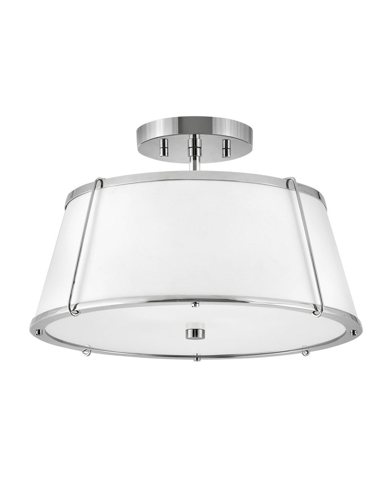 Clarke 2-Light Semi-Flush Mount in Polished Nickel