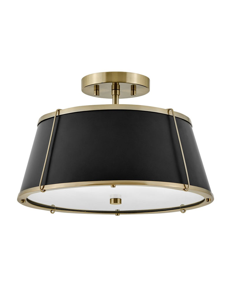 Clarke 2-Light Semi-Flush Mount in Warm Brass