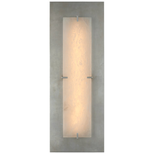 Dominica LED Wall Sconce in Burnished Silver Leaf and Alabaster