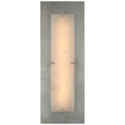 Dominica Large Rectangle Wall Sconce in Burnished Silver Leaf and Alabaster