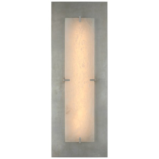 Dominica Large Rectangle Wall Sconce in Burnished Silver Leaf and Alabaster