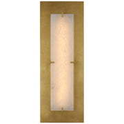 Dominica Large Rectangle Wall Sconce in Gild and Alabaster