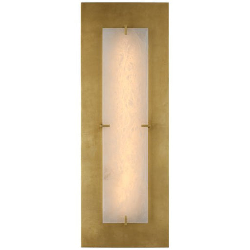 Dominica Large Rectangle Wall Sconce in Gild and Alabaster