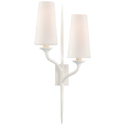Iberia Double Left 2-Light Wall Sconce in Plaster White