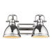 Duncan 2-Light Bath Vanity in Chrome with Chrome Shades