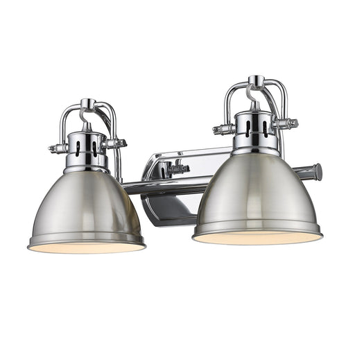 Duncan 2-Light Bath Vanity in Chrome with Pewter Shades