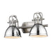 Duncan 2-Light Bath Vanity in Pewter with Chrome Shades