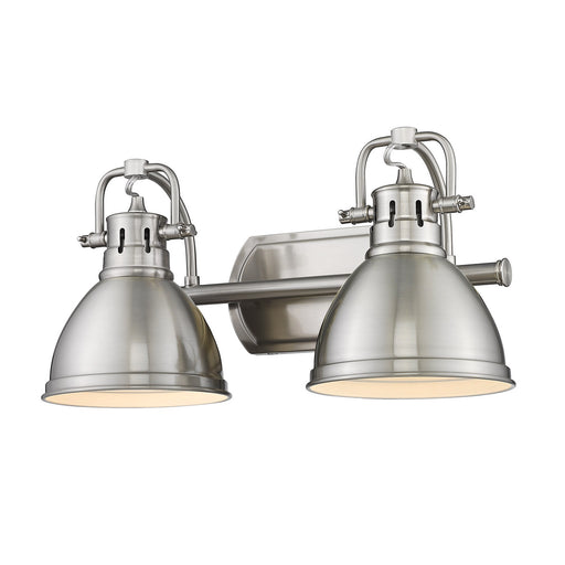 Duncan 2-Light Bath Vanity in Pewter with Pewter Shades