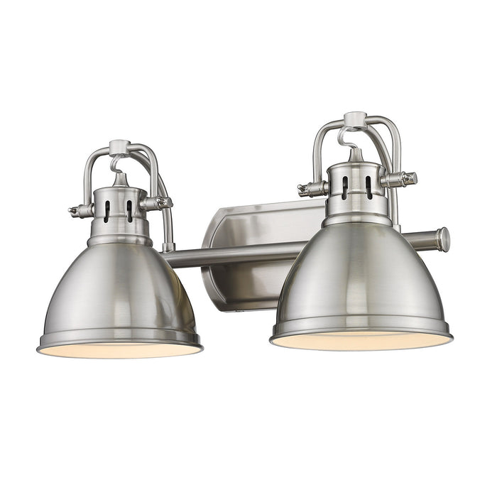 Duncan 2-Light Bath Vanity in Pewter with Pewter Shades
