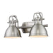 Duncan 2-Light Bath Vanity in Pewter with Pewter Shades