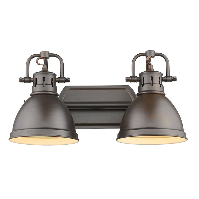 Duncan 2-Light Bath Vanity in Rubbed Bronze with Rubbed Bronze Shades