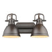 Duncan 2-Light Bath Vanity in Rubbed Bronze with Rubbed Bronze Shades