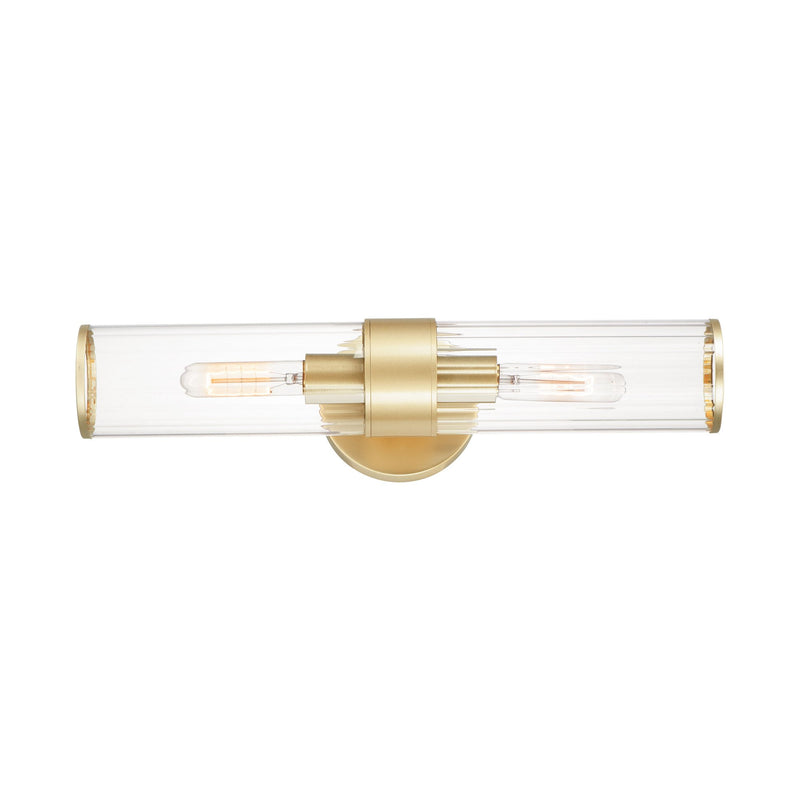Crosby 2 Light Wall Sconce in Satin Brass