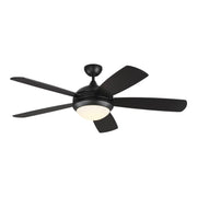 Discus 52" Remote LED Ceiling Fan in Midnight Black